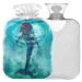 Naanle watercolor heat bottle with dolphin with reference transparent hot water bottle hot water bottle for bed hand feet warmer pain relief heat and cold therapy large 2 L