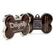 DogTap Solid Digital Dog Tag - NFC & QR Code for Contact Details | Waterproof Robust PVC & Metal | Perfect 41.6 x 28.5 x 4.6 mm Brown Design - Buy Online on GoSupps.com