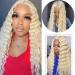 30 Inch Blonde Loose Deep Wave Synthetic Lace Front Wig for Women with Simulated Scalp - Buy Online on GoSupps.com