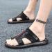WCXTY Bunion Toe Ring Sandals for Men - Orthotic Flat Sandals for Plantar Fasciitis - Lightweight Non-Slip Beach Slippers - Size 8.5, Black - Buy Online on GoSupps.com