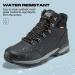 HISEA Men's Waterproof Mid Hiking Boots - Lightweight Leather Ankle Sneakers for Outdoor Climbing and Trekking - Size 10.5 Black - Buy Online on GoSupps.com