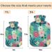 NAANLE 1L Transparent Hot Water Bottle with Palm Leaf Flower Cover - Ideal for Pain Relief & Heat Therapy - Buy Online on GoSupps.com