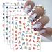 JMEOWIO 9 Sheets Flower Nail Art Stickers Decals Self-Adhesive Spring Summer Colorful Floral Nail Supplies Nail Art Design Decoration Accessories