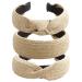 Hogoo 3 Pcs Straw Headband Lafite Knotted Headbands Fashion Knot Head Bands Twist Hair Hoop Wide Hairbands Hair Accessories for Women and Girls Beach Holiday
