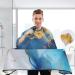 Waterproof Barber Cape - Blue Marble & Cheetah Haircut Bib for Men | Unisex Hair Cutting Cape | Shop Now - Buy Online on GoSupps.com