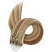 Ugeat Real Hair Microring Extensions 60cm - Blond & Golden Brown Highlights - 50g - #10/613 Micro Bonding Hair Extensions - Buy Online on GoSupps.com