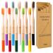 Bamboo Toothbrushes Hard Bristles for Adults 10 Pack Wooden Toothbrush Family Set Natural Organic Toothbrush (Multicolor 10p)