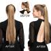Yamel Ponytail Extension Blonde Long Straight 20 Inch Upgrade Wrap Around Fake Ponytail Synthetic Hair Extensions Clip in Ponytail Hairpiece for Women Blonde 20 Inch (Pack of 1) - Buy Online on GoSupps.com