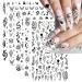 10 Sheets Black White Gothic Nail Art Stickers - Designer 3D Decals for Acrylic Nails - Buy Online on GoSupps.com