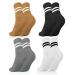 4 pairs of stopper socks women yoga socks non-slip socks for women pilates socks women with nubs anti-slip socks house socks for yoga dance ballet aerobics fitness black colored 36-41 dark color