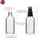 Handsunity 50ml Spray Glass Bottle Set - 12 Clear Pharmacy Bottles with Black Atomizer & 29 Accessories - Perfect for Travel & Storage - Buy Online on GoSupps.com