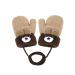 iEasey Cute Bear Baby Toddler Winter Warm Mittens On String Kids Cold Weather Fleece Knit Gloves Ski Snow Insualted Gloves for Baby Girls Boys 0-3 Years Gift Bear-Khaki #A Beige