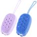 Draduo Bath Brush for Body Silicone Bath Brush  Double Sided Use Body Shower Brush  Cute Bear-Shaped Bath Brush (Blue& Purple)