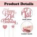 21st Birthday Cake Topper 2 PCS Cake Topper Happy 21st Birthday Cake Topper Double Sided Glitter Card Cake Decorations with Stars for Birthday Anniversary Party Decorations - Buy Online on GoSupps.com