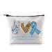 PXTIDY Funny Diabetic Gift Diabetes Warrior Gift Peace Love Cure Diabetes Awareness Cosmetic Bag Medical Alert Diabetic Makeup Bag Diabetic Emergency Survival Kit Zipper Pouch Beige