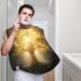 Sunlight Trees Print Beard Bib Apron - Non-Stick Hair Catcher for Men | Perfect Shaving Gift | One Size Black - Buy Online on GoSupps.com