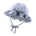 XIAOHAWANG Baby Girl Sun Hat Embroidered Flowers Toddler Bucket Hats Summer Cap for Infant Girls 0-3 Months Blue Flower