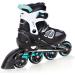 Raven Adjustable Inline Skates 2-in-1 | Advanced ABEC7 Softboot Double Shock Absorb System | Black/Mint Size 35-39 - Buy Online on GoSupps.com