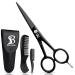 BROSTACHE Beard & Mustache Scissors for Men 5, 2 comb & Leather Travel Pouch , Hand forged with Bevel edge For precision, Grooming Kit for Men with Extremely Sharp Scissors & Adjustable Screw