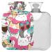 Naanle cute cats hot water bottle with reference warm and cold therapy Transparent hot water bottle 1l heat bottle for bed hand feet heat pain relief