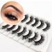 Veleasha False Eyelashes Wispy Faux Mink Lashes Fluffy Handmade Fake Eyelashes 18MM Natural Look 7 Pairs Pack Luxury Cat Eye Lashes (804) 7Pairs-804