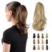 Sofeiyan 13" Ponytail Extension Long Curly Ponytail Clip in Claw Hair Extension Natural Looking Synthetic Hairpiece for Women Light Ash Brown & Bleach Blonde Light Ash Brown & Bleach Blonde 13"Claw Clip in