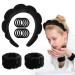 Sponge Spa Headbands and Wristbands Set for Washing Face Makeup Headband for Skincare Soft Terry Towel Cloth Hair Band Hair Accessory Headbands for Girls Women Facial Mask Makeup Removal Shower (Black)
