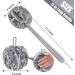 VANZAVANZU Loofah Sponge Set - Exfoliating Shower Puff with Long Handle, Anti-Slip Design - Gray/White - Buy Online on GoSupps.com