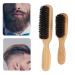 2pcs Beard Brush Reinforced Process Skin Wooden Handle Barber Shop Tool Beard Cleaning Tool for Safety