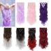24inch Curly Hair Extension 8 Pcs full Head Set Clip In Hair Extensions Hairpiece Heat-Resisting -Light Purple 24 Inch Curly #Light Purple
