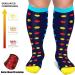 3 Pairs Plus Size Compression Socks (20-30 mmHg) for Women & Men Wide Calf Extra Large Knee High Stockings for Nurses Seniors 3XL Mixed-A - Buy Online on GoSupps.com