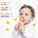 SHARE&CARE Giraffe Teething Toy & Organic Food Feeder Set - 2 Teethers, 1 Pacifier with 3 Silicone Sacs (Pink) - Buy Online on GoSupps.com