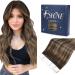 FSHINE TAPE Extensions Real Hair Tape Hair Extensions Balayage Dark Brown With Medium Brown Tape In Extensions Real Hair Straight 20 Pieces 35cm Tape Extensions #2/6/3 3rd Tape #2/6/2 35cm