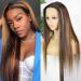 P4/30 Blonde to Brown Ombre T Part Wig | 16 Inch Straight Lace Front Human Hair Wig | Pre Plucked with 150% Density - Buy Online on GoSupps.com