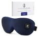Aroma Season Heated Eye Mask Silk Cordless Warm Eye Compress for Dry Eyes Blepharitis MGD Washable Moist Heat Treatment to Unclog Lacrimal Glands (Navy Blue)