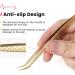 Beauty7 Professional Stainless Steel Eyelash Extension Tweezers - Curved Precision Tweezers with Etui - Multi-Way Gold Color | Shop Now! - Buy Online on GoSupps.com