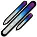 Nail Files - Mont Bleu Gift Set of 3 Crystal Nail Files in Pouch - Rainbow Colors - Genuine Czech Tempered Glass - Gifts for her - Best Glass Nail Files Kit for Natural Nails Magenta Blue