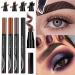 Waterproof Microblade Eyebrow Pen | Long-Lasting Smudge-Proof Brow Pencil | 4 Tip Microblading Makeup Pens in Dark Grey+Black - Buy Online on GoSupps.com