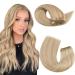 Moresoo Weft Human Hair Extensions Real Hair Blonde Sew in Weft Hair Extensions Caramel Blonde with Platinum Blonde Double Weft Extensions 20 Inch 100g/Pack #14/613 20 Inch(Pack of 1) WEFT #P14/613