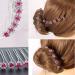 Onwon 40pcs Rose Flower Rhinestone Hair Clips - Crystal Hair Pins for Bridal Wedding, Parties - Women and Girls Hair Accessories in Pink with Storage Bag - Buy Online on GoSupps.com