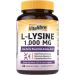 Vitalibre L-Lysine 1000 mg, High Potency L-Lysine HCl, Free Form Essential Amino Acid, Protein & Collagen Synthesis, Immune Support, Maximum Absorption, Vegan, 120 Tablets