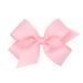 Wee Ones Girls' Classic Grosgrain Hair Bow with Scalloped Edges and Plain Wrap Center on a WeeStay Hair Clip  Medium  Light Pink Light Pink Medium