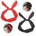 Lusofie Black Red Polka Dot Headband Set - Cute Bow Wire Bandana Headwrap for Women and Girls - Buy Online on GoSupps.com