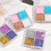 Buy Glitter Eyeshadow - 4 Colors Gel Makeup Patches for Face Body & Hair | Festival Ready Glitter - Buy Online on GoSupps.com