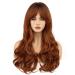 Faelbaty Long Curls Orange Pony Wig - Ombre Brown to Orange for Women | Natural Curly Wig for Party & Cosplay - Buy Online on GoSupps.com