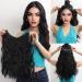 NANNAN Black Long Wavy U-Shaped Clip in Hair Extensions | 18 Inch Synthetic Hairpieces for Women - Buy Online on GoSupps.com