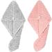 2Pcs Hair Towel Wrap - Quick Dry Microfiber Towel for Curly Hair & All Hair Types - Anti-Frizz & Button Fixing - Large 9.8x25.6 - Buy Online on GoSupps.com