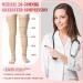Eurzom Footless Zipper Compression Socks Thigh High 20-30 mmHg - Skin Color, X-Large - 2 Pair for Men and Women with Swelling - Buy Online on GoSupps.com