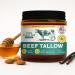 MEEZEE All Natural Beef Tallow For Skin - Handmade in USA - 100% Grass-fed Beef Tallow Face Moisturizer for Eczema Baby & Dry Skin - Tallow Honey Balm infused with Vanilla