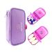 Pill Organizer 2 Times a Day Large AM/PM Weekly Pill Box 7 Day Pill Case with writable Labels and Privacy Protection Light-purple Zipper Bag to hold supplements Vitamins and Fish Oils